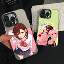 Momo Ayase D-Dandadans Phone Case For iPhone 16,15,14,13,12,11,Pro,Max,Plus,Mini,XS,SE Anti Fall Black Matte Hard Bumper
