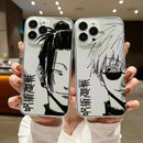 New 2024 Black Anime Jujutsu Kaisen Hot Phone Case For iPhone 16 15 14 13 12 11 Mini Pro Max XR XSMax 7 8 Plus SE20 Transparent