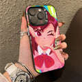 Momo Ayase D-Dandadans Phone Case For iPhone 16,15,14,13,12,11,Pro,Max,Plus,Mini,XS,SE Anti Fall Black Matte Hard Bumper